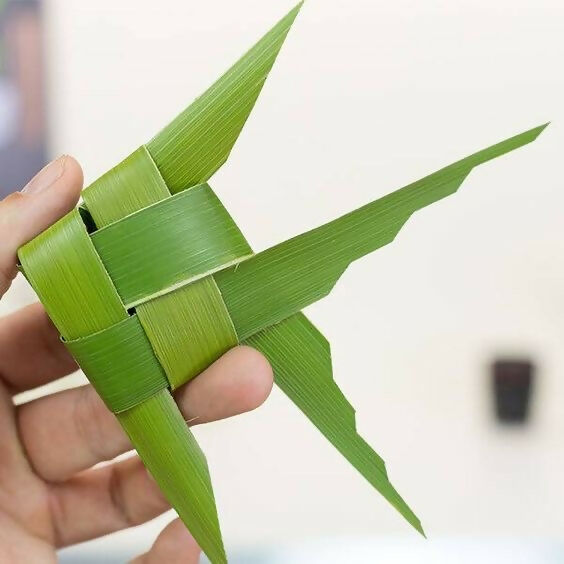 Shuddh Natural Hand Made Palm Leaf Fish & Lotus Hanging