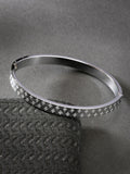NVR Men's Silver-Plated Stainless Steel Kada Bracelet