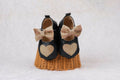 Tiny Bugs Girls Heart Bow Detailing Booties - Black & Gold