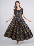 Vamika Black Rayon Gold Printed Party Wear/Casual Wear Kurti