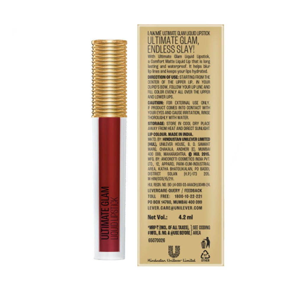 Lakme Ultimate Glam Matte Liquid Lipstick - Red Velvet