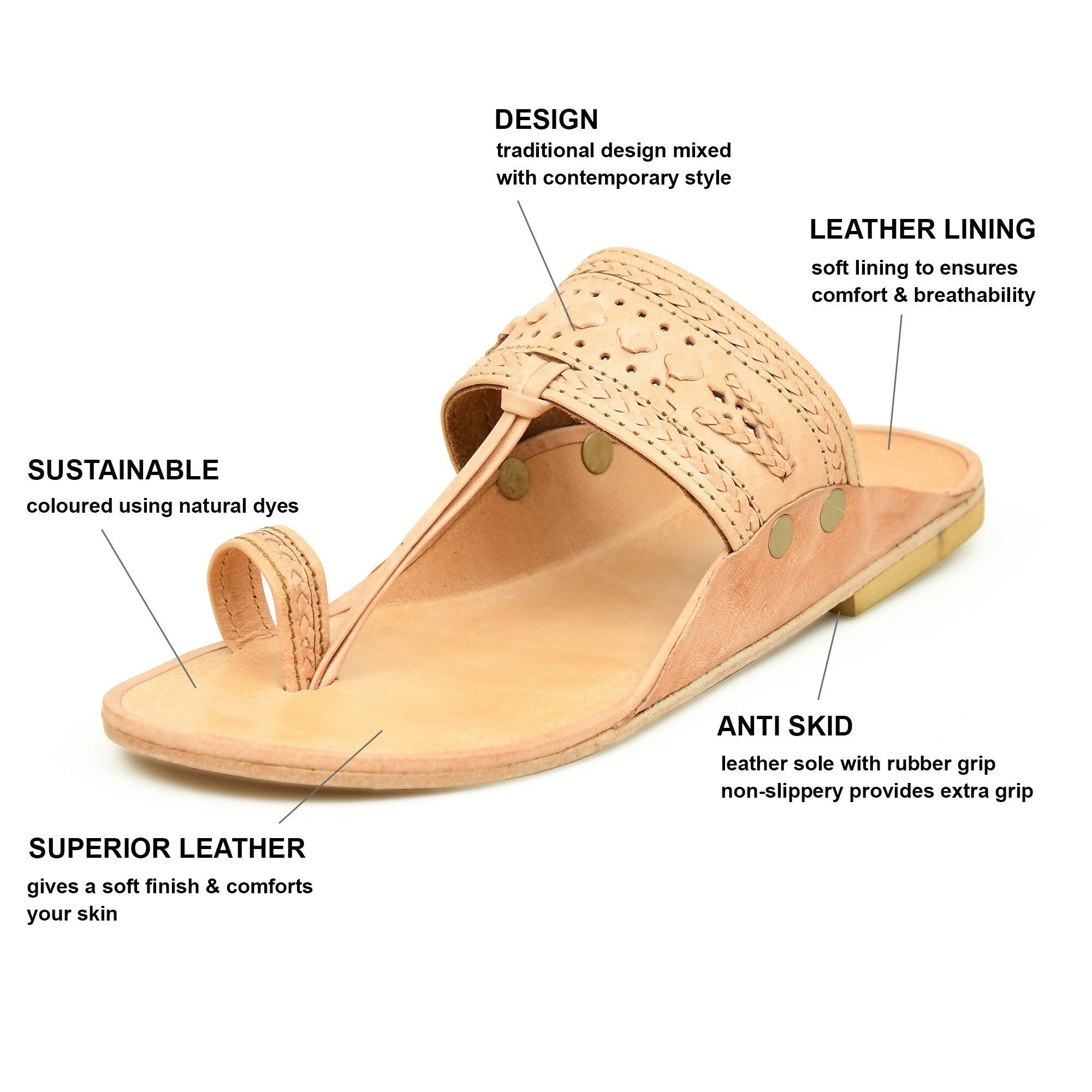 Stepsoft Natural Leather Kolhapuri Chappals For Men – Party & Ethnic Wear