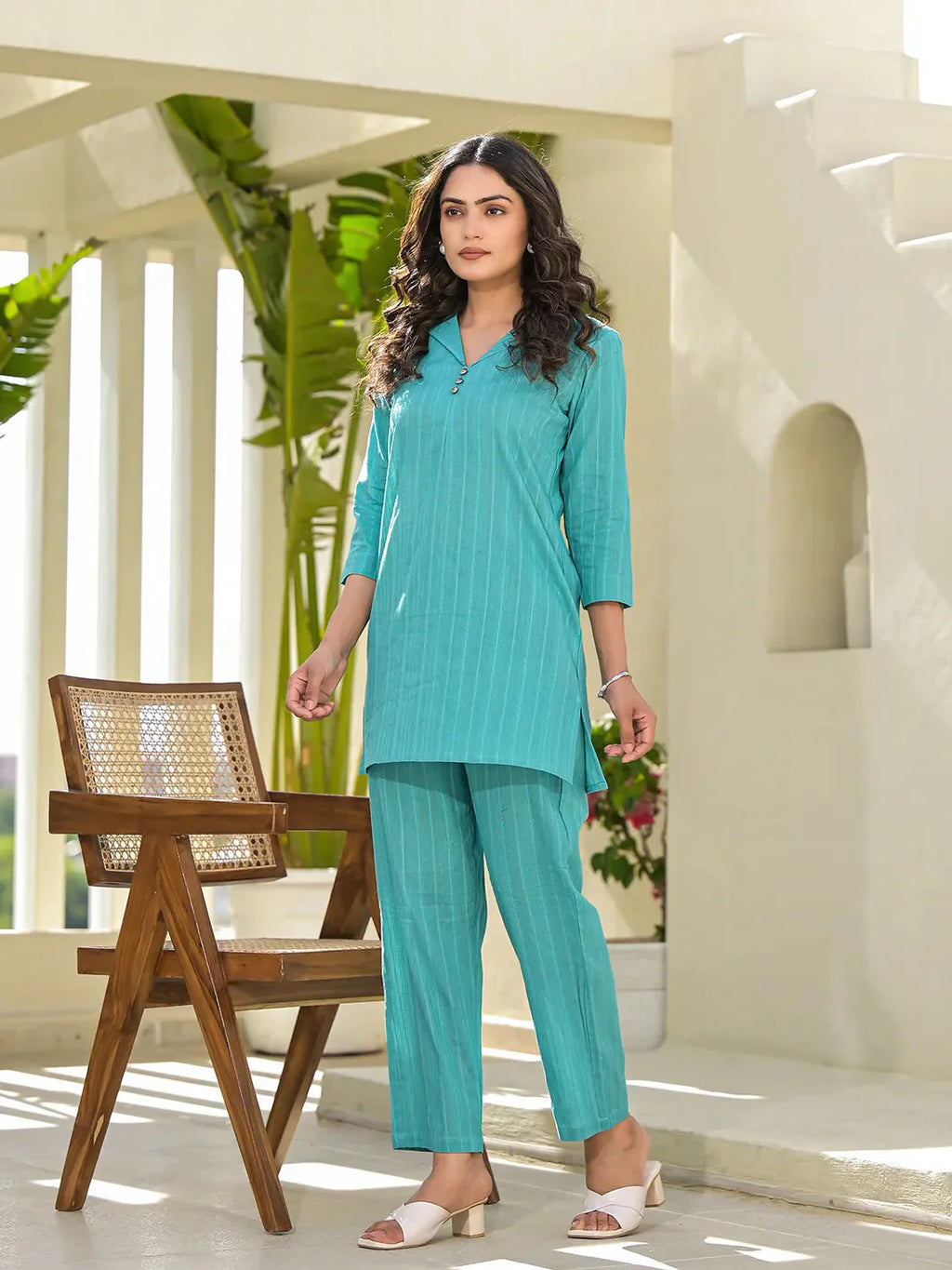 Yufta Turquoise Blue Co-Ord Set