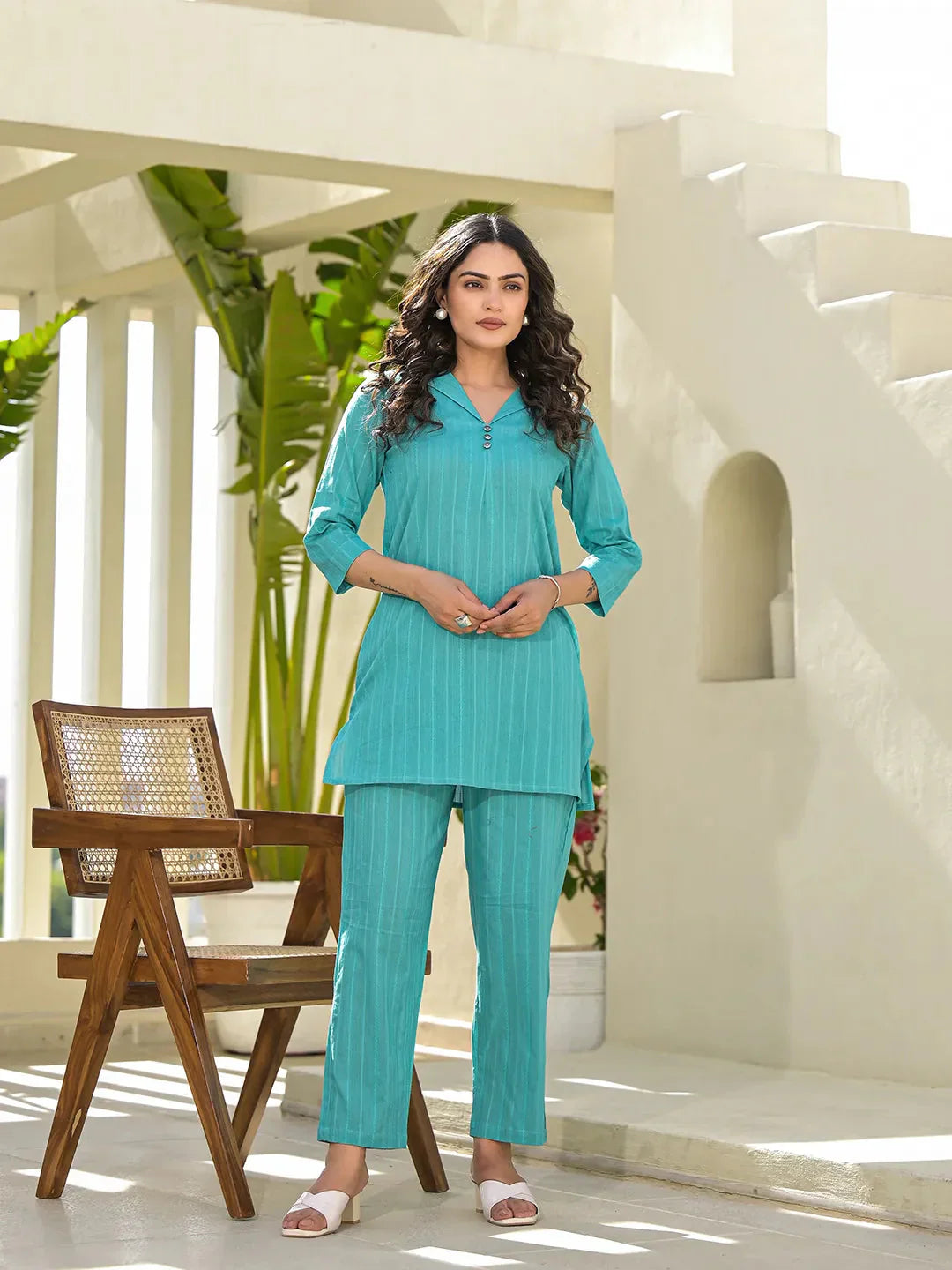 Yufta Turquoise Blue Co-Ord Set