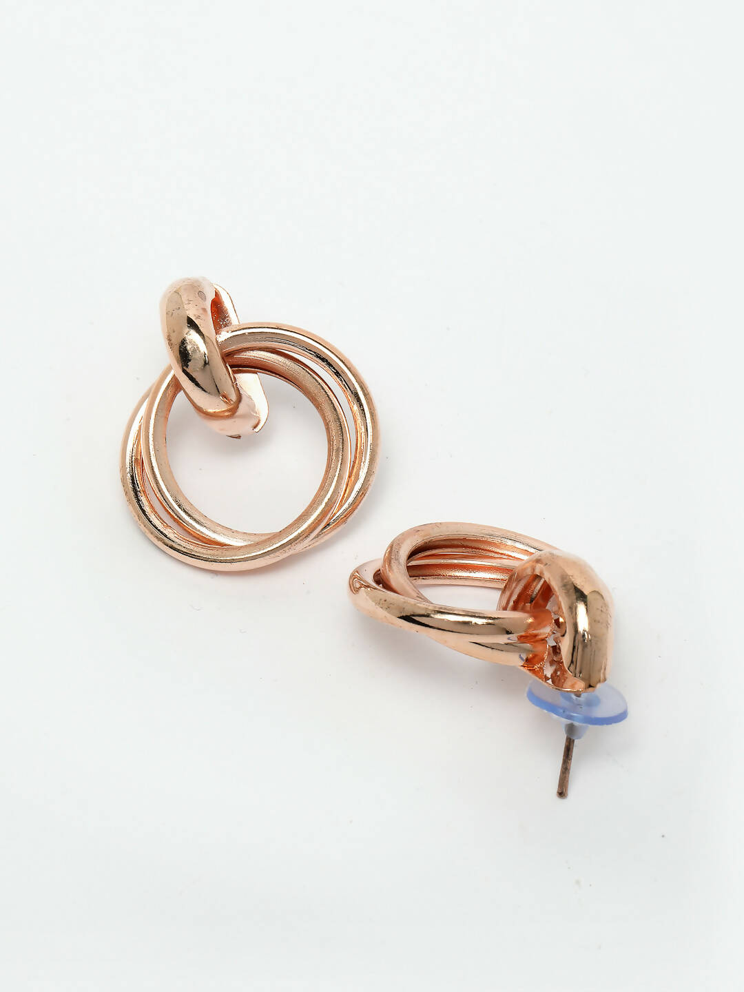 NVR Women's Western Gold-Polished Circular Metal Hoop Earrings