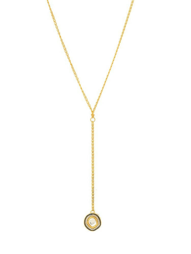 Gold Plated Kundan Necklace - Ruby Raang