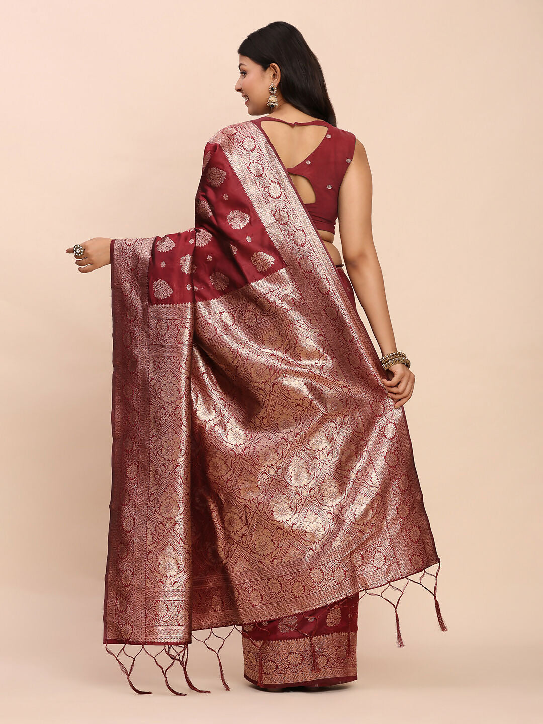 Shree Shyam Fashion Banarasi Silk Maroon Saree