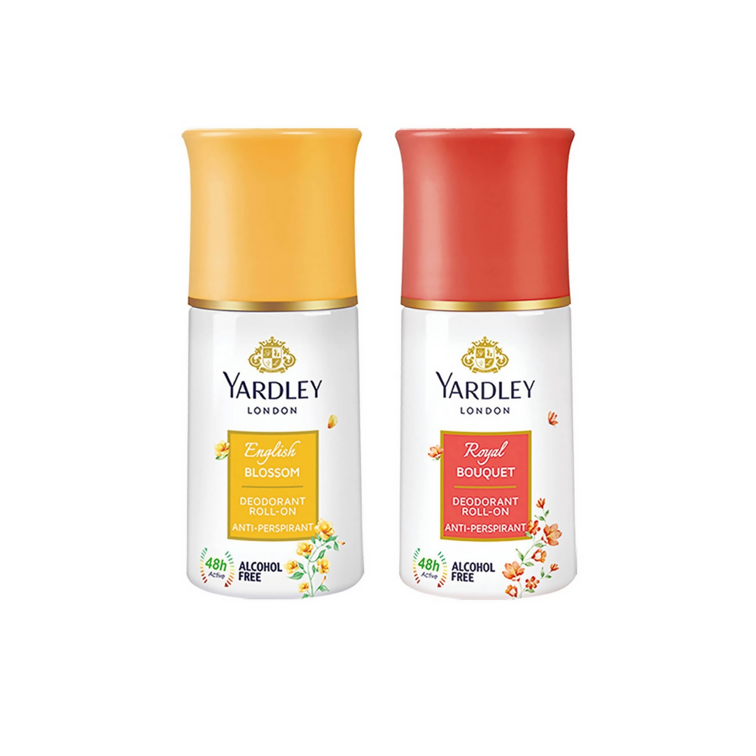 Yardley London Women Set of English Blossom & Royal Bouquet Deodorant Roll-On
