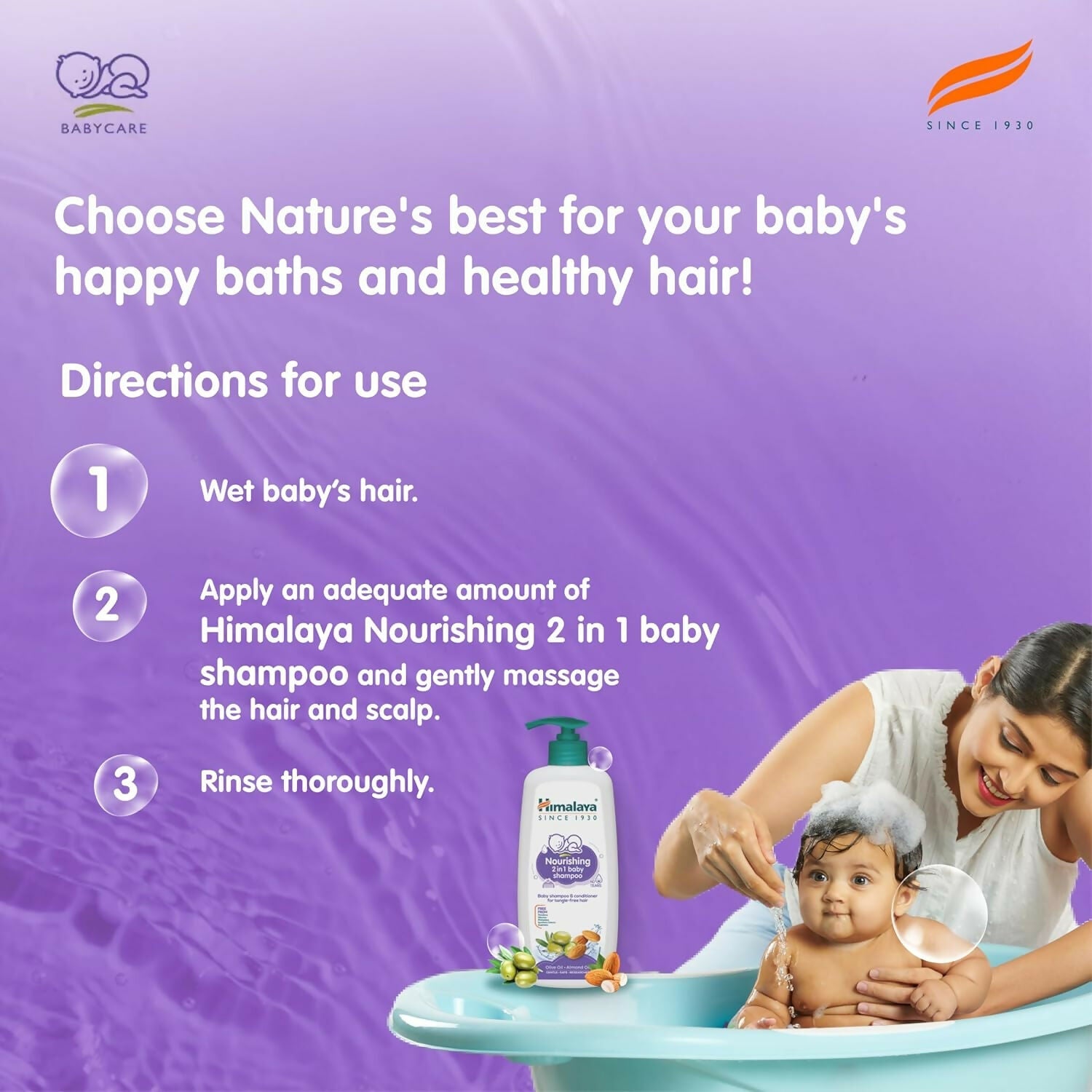 Himalaya Nourishing 2 in 1 Baby Shampoo & Conditioner for Tangle Free Hair