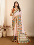 Orange Muslin Cotton Designer Digital Printed Saree - Lavisha