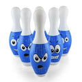 Kipa Big Size Plastic Blue Bowling Set 6 Pins 2 Balls Large Bowling Toy for Kids Multi Color with Smart Chain Carry Case