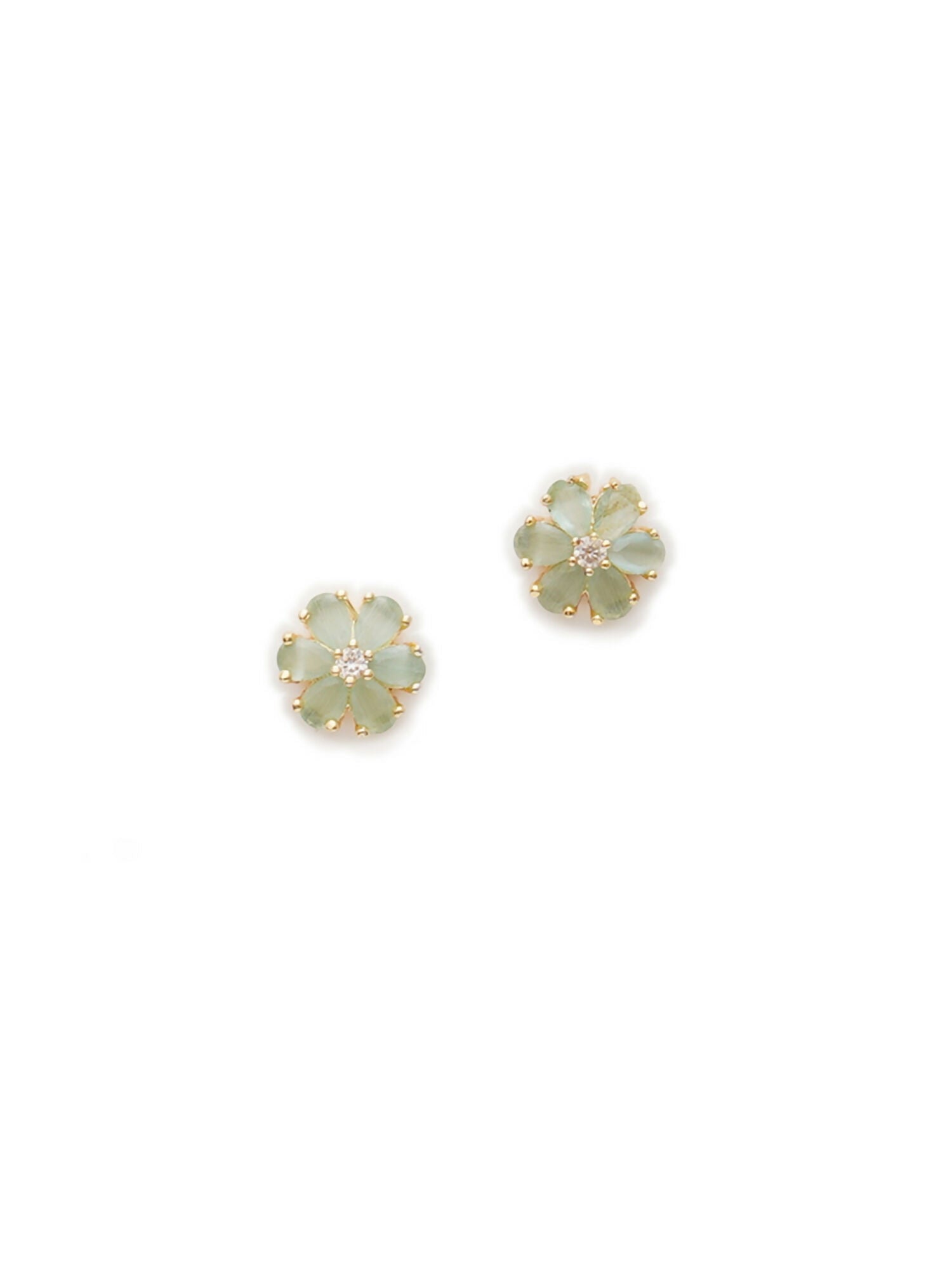 stone stud (Gold) - Ruby Raang