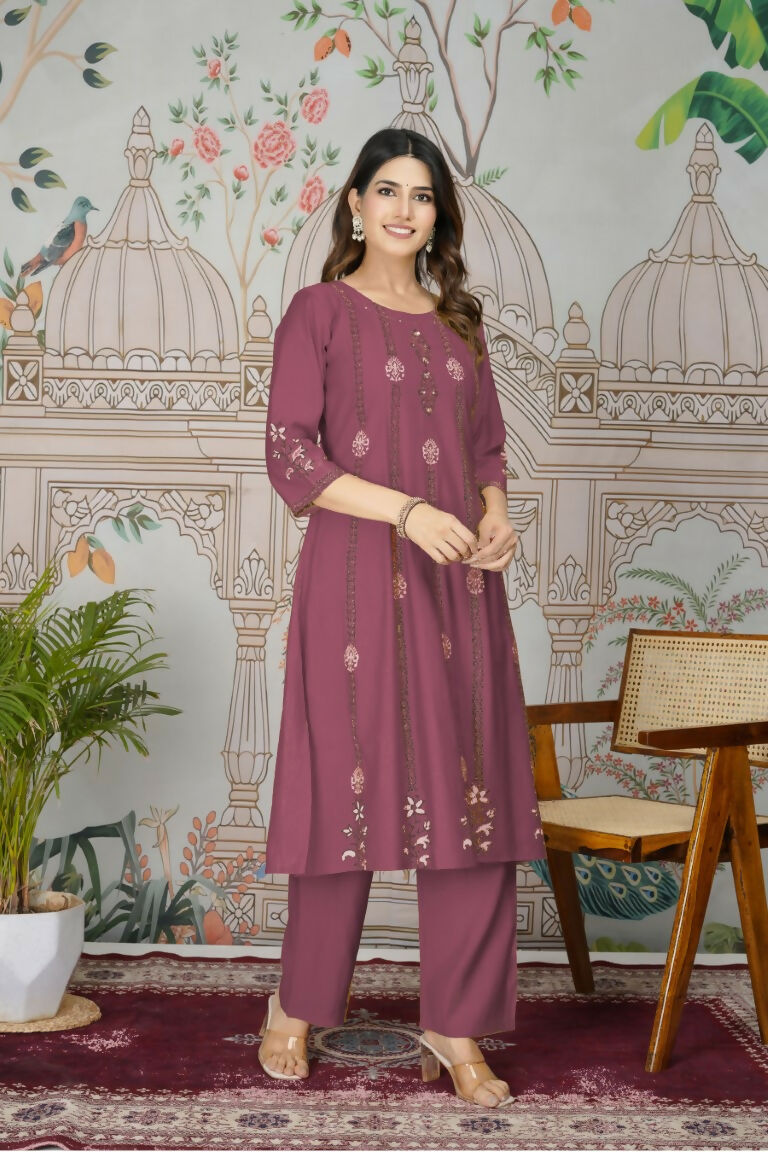 Ethnic Festive Wear Viscose Roman Silk Beet Stitched Pant Pair - Rashmika