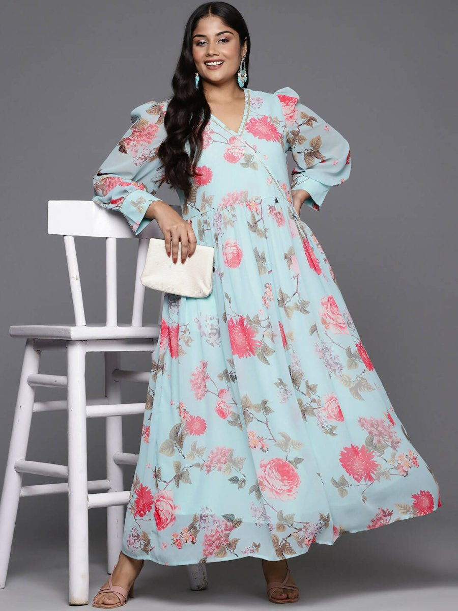Ahalyaa Women's Traditional wear Ethnic Dress - Blue