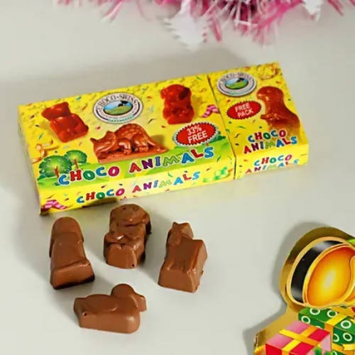 Bal Hanuman Rakhi & Choco Swiss Animal Chocolates