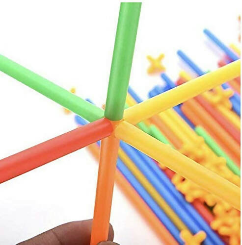Kipa Children's Puzzle Straw Assembly, Educational Play and Learn Plastic Building Construction, Stitching Assembly Straw Build Blocks Creative Toy