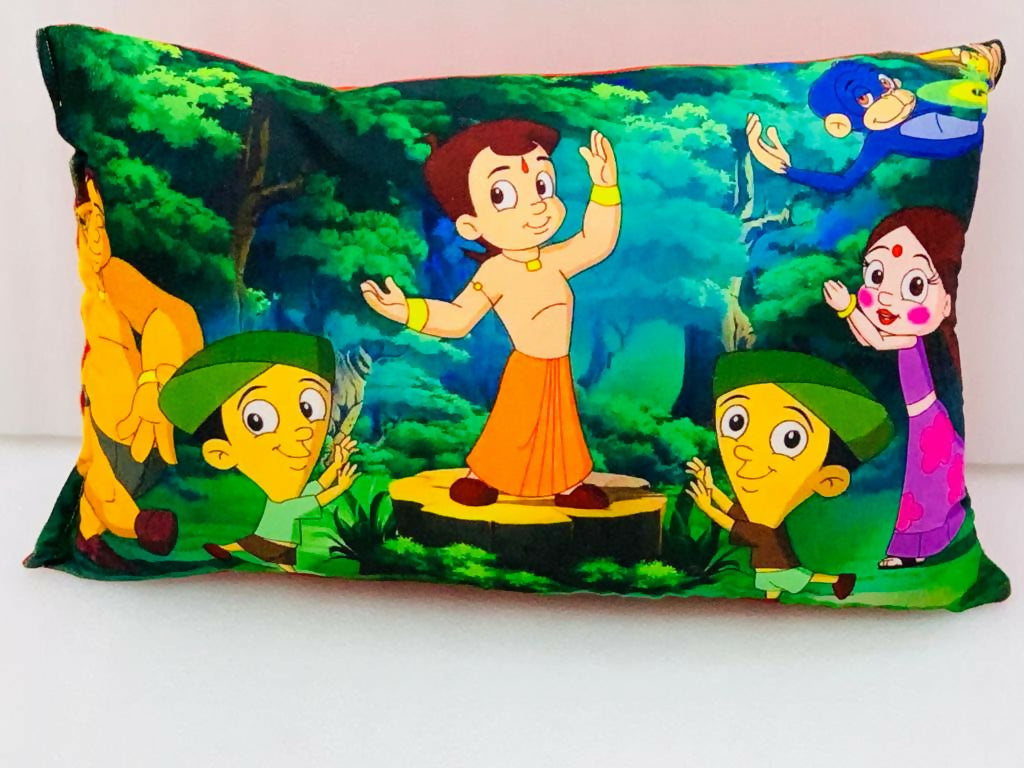 Unique Fashion Microfibre Filled Cushion For Kids - Chota Bheem Stage