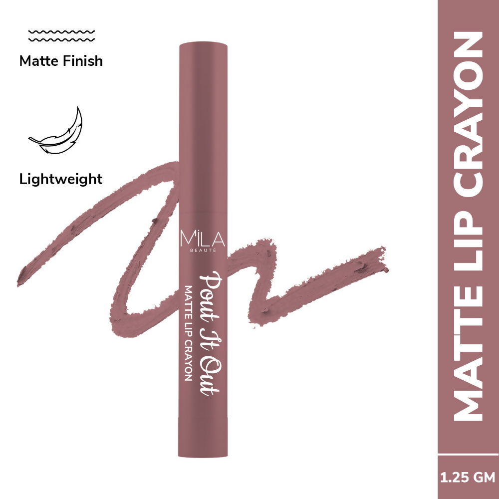 Mila Beaute Pout It Out Long Lasting & Matte Finish Lip Crayon Lipstick - Mulan