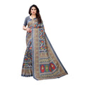 Vamika Printed Jute Silk Grey Saree (Rishika Grey)