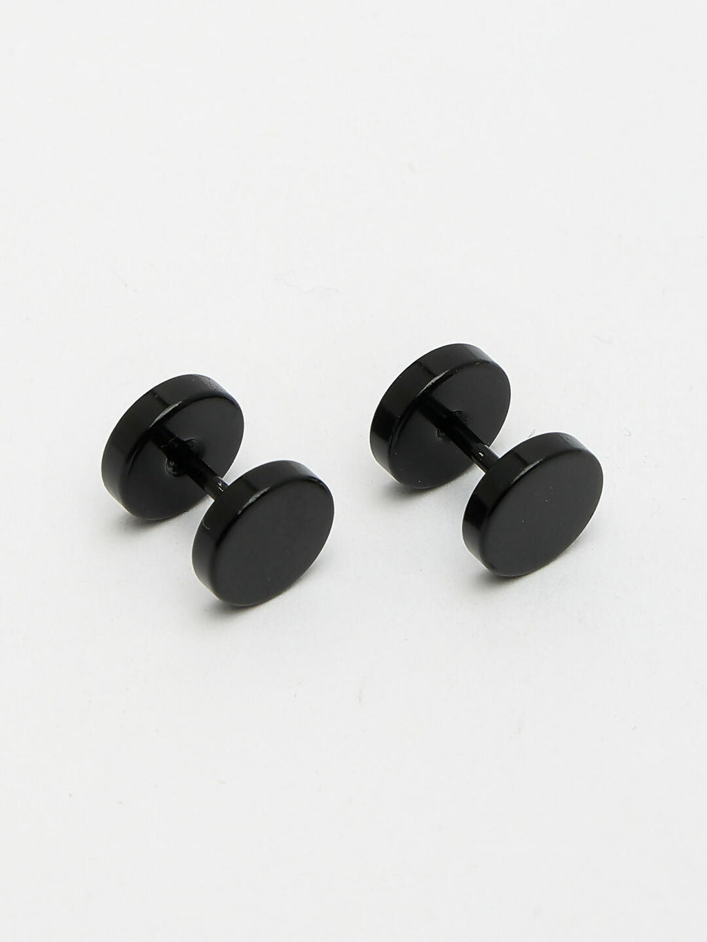 NVR Men's Black Rhodium-Plated Metal Studs Earring