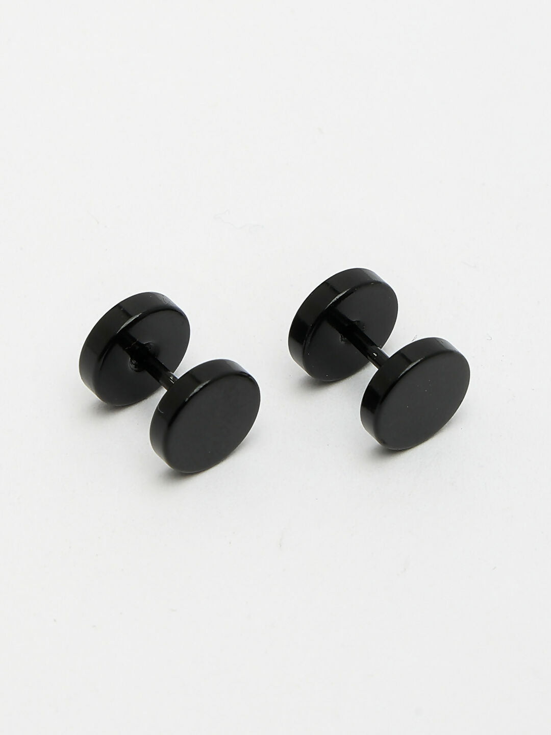 NVR Men's Black Rhodium-Plated Metal Studs Earring