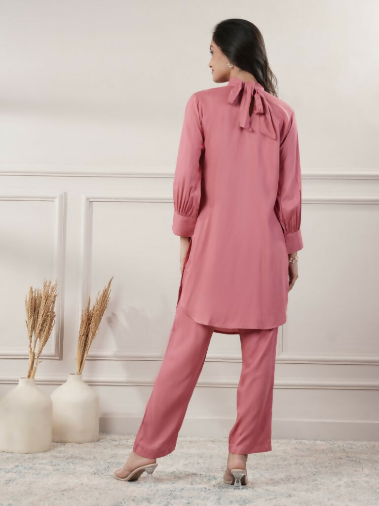 Joban Fashion Women's Rayon Peach Co-Ord Set