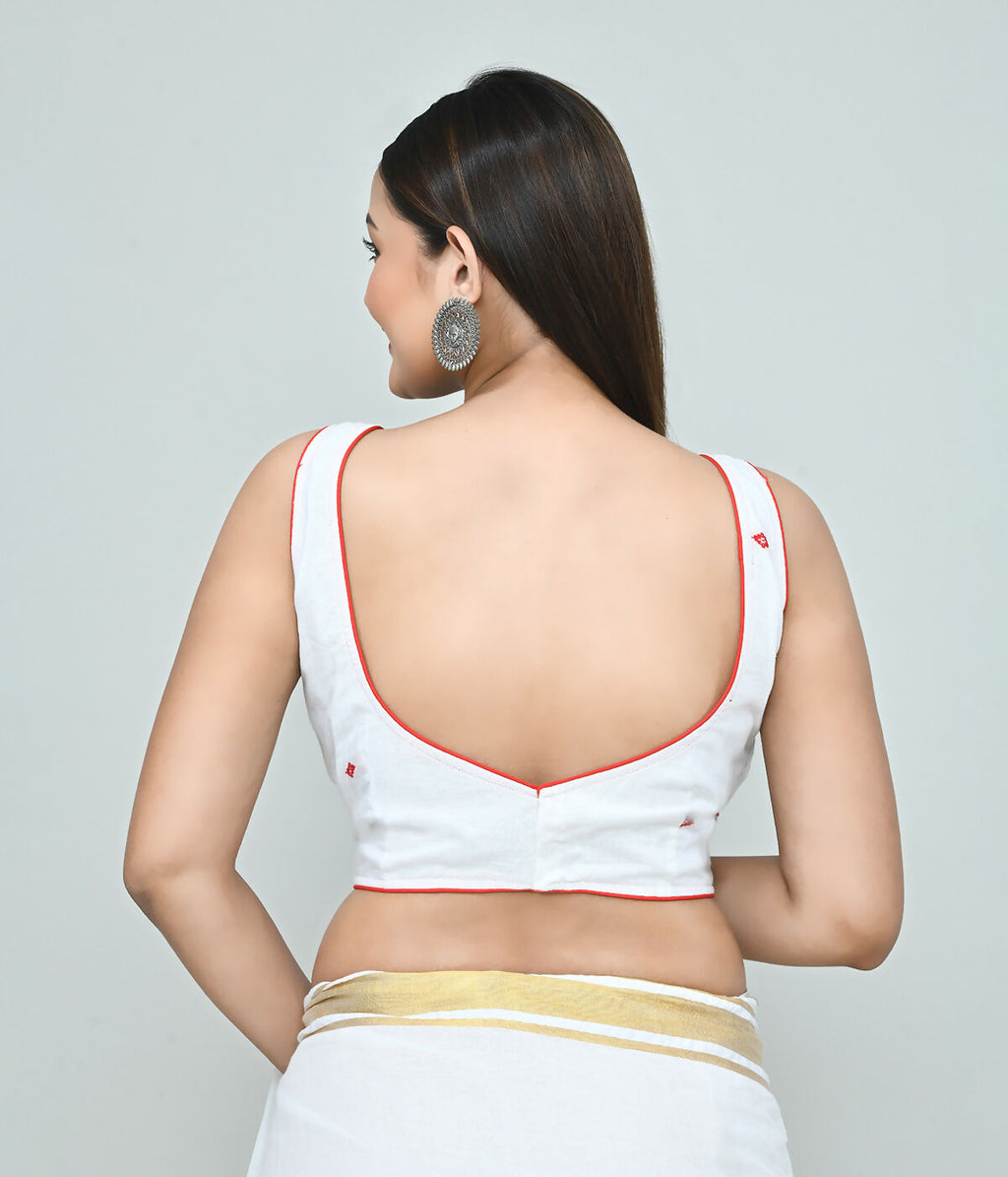 Joban Fashion Women's White Embroidered Stitched Blouse