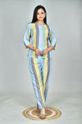 Morchari Digital Print Semi Muslin Co-Ord Set Top & Trouser-Multicolor