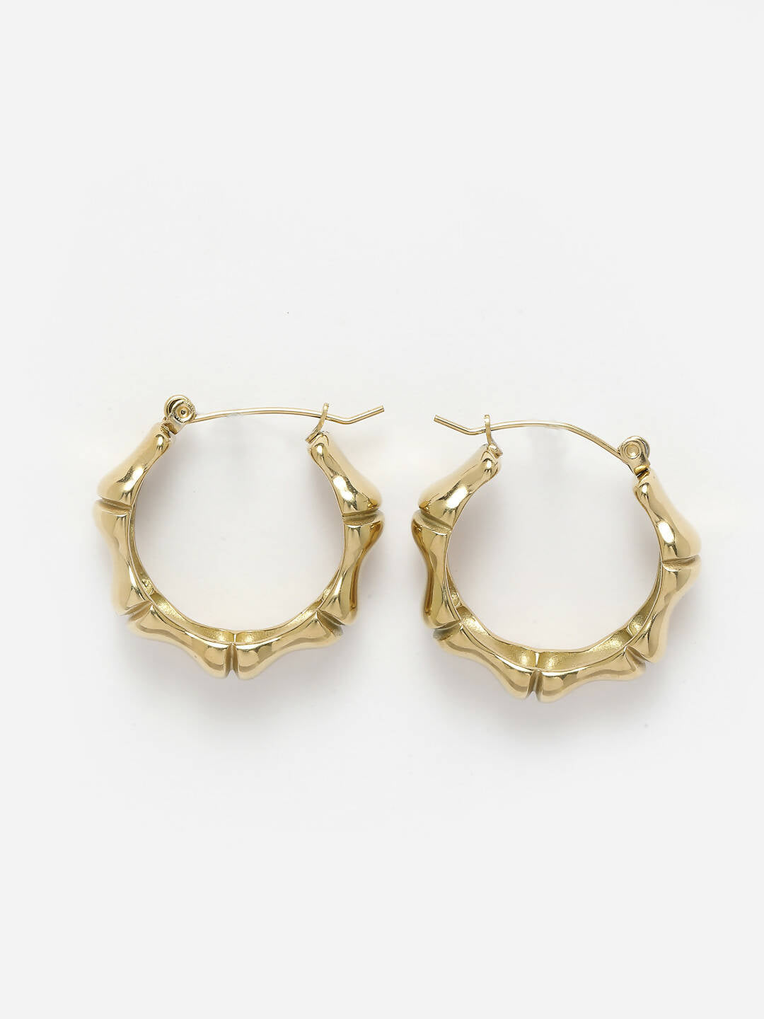 NVR Women Gold Circular Hoop Earrings