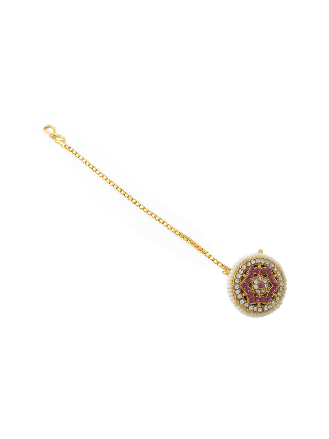 NVR Women's Trending Stylish Gold-Polished Maang Tikka