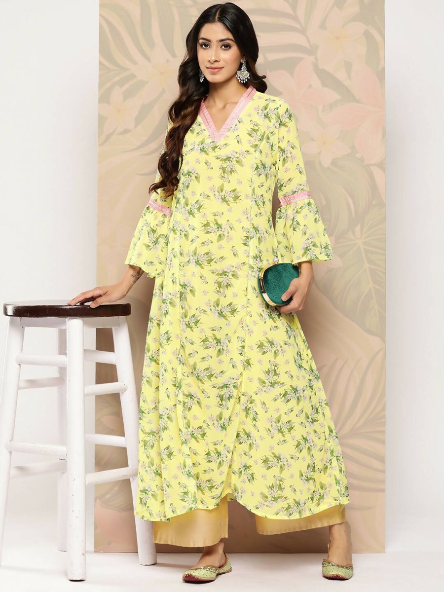Ahalyaa Women's Traditional wear Kurta - Yellow
