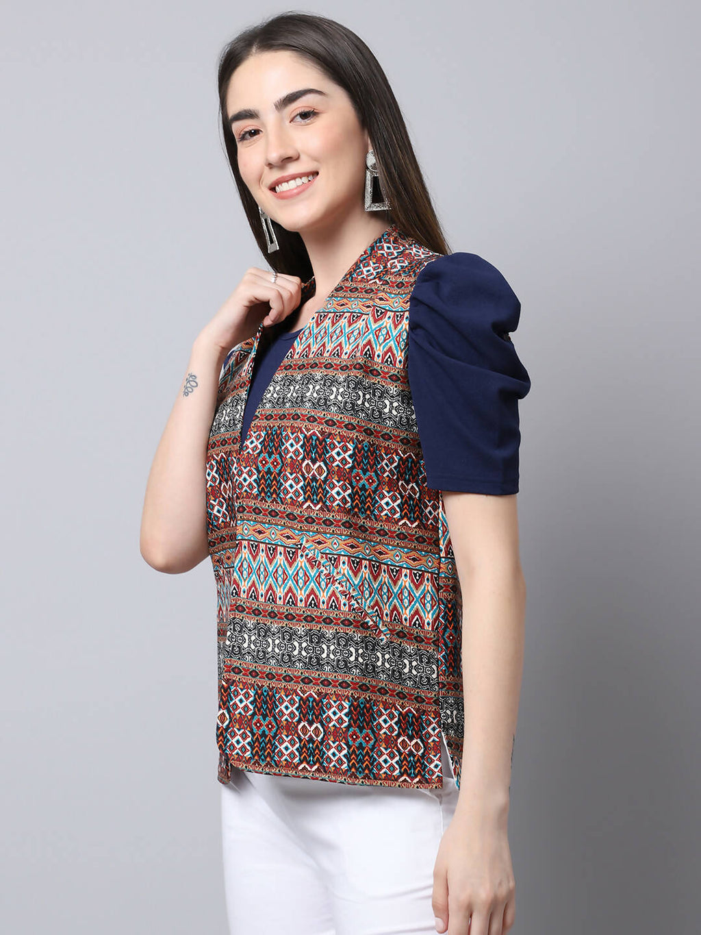 Even Apparels Brown 100% Polyester Open Front Women's Waistcoat
