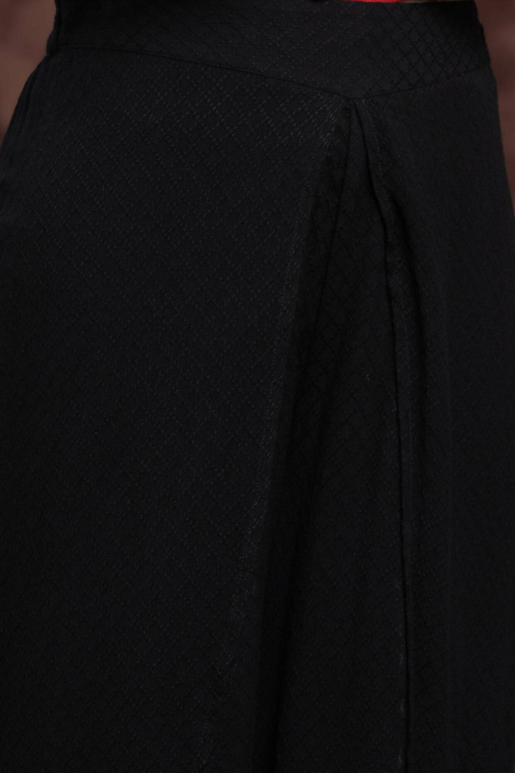 Juniper Women Black Rayon Dobby Woven - Dobby Tulip Dhoti Pant