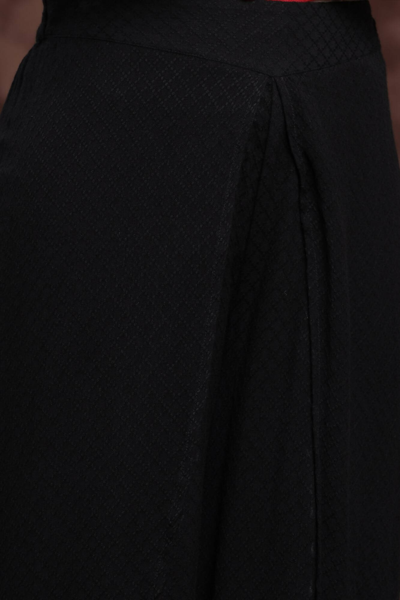 Juniper Women Black Rayon Dobby Woven - Dobby Tulip Dhoti Pant