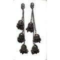 MS Fashion India Black Color Long Hangings Chains Jhumkas Pearls Earrings