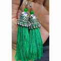 MS Fashion India Latest Fashion Green Hanging Threads In Jhumka Earrings