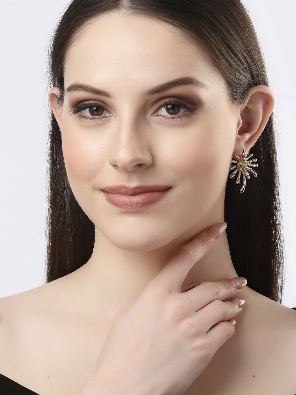 NVR Women Silver-Plated Drop Earrings