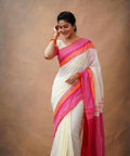 Exclusive Collection Off White Beautiful Khadi Cotton Handloom Saree