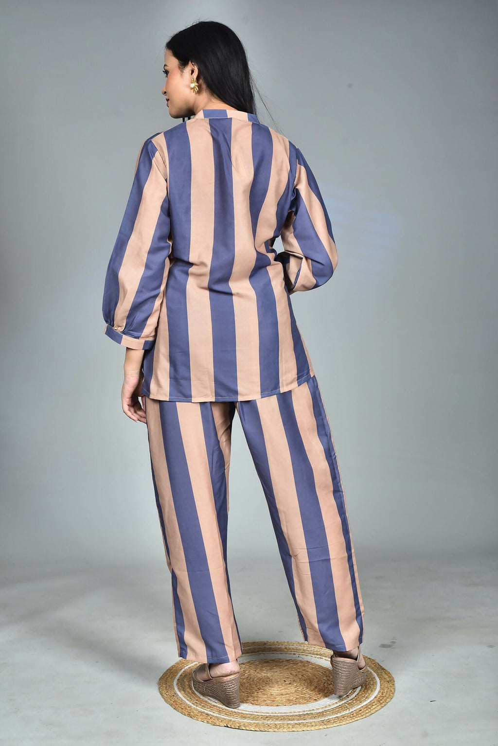 Morchari Digital Print Semi Muslin Co-Ord Set Top & Trouser-Multicolor
