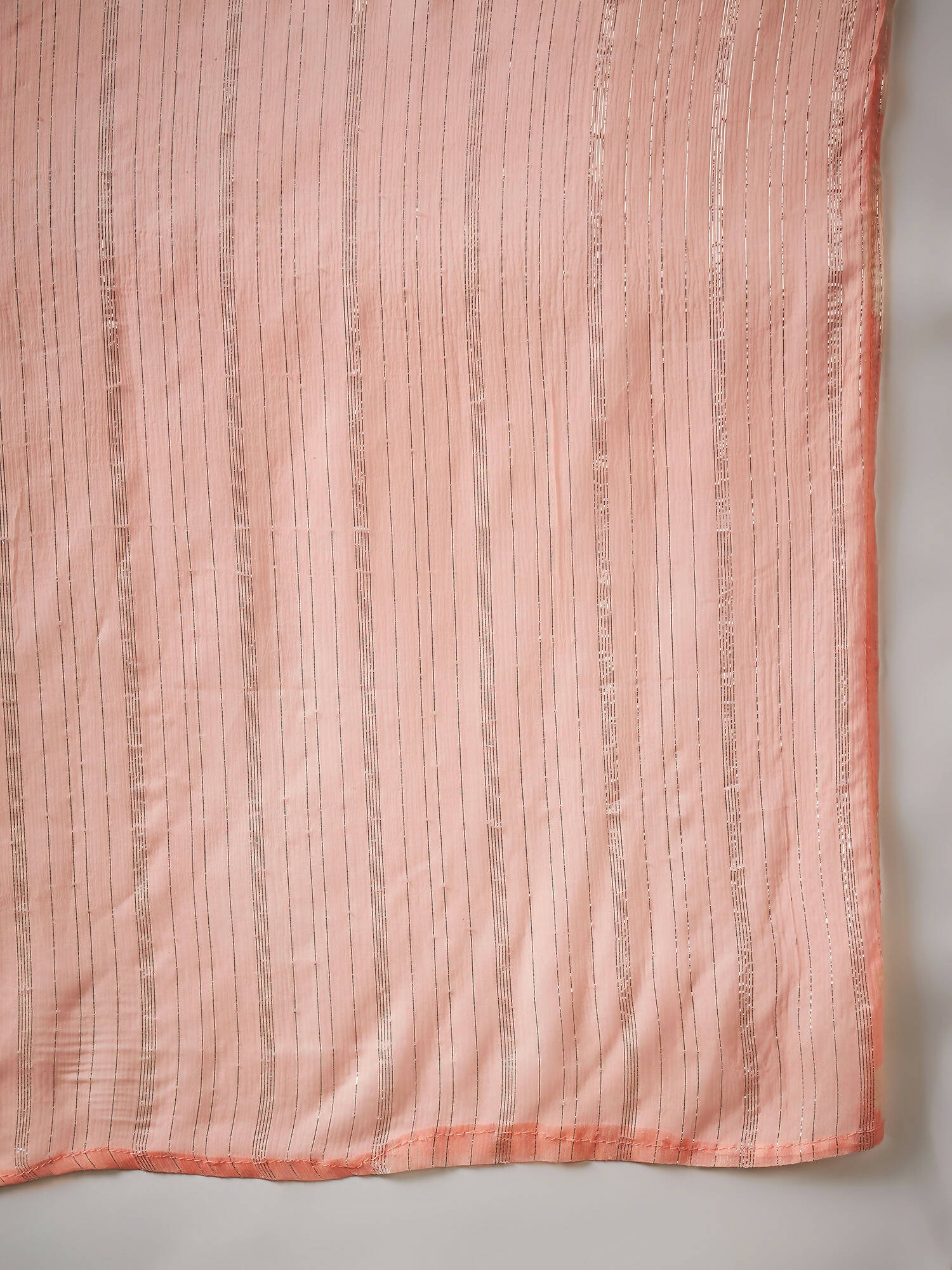 Peach Georgette Handwork Unstitched Dress Material - Hanika