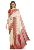 Vamika Sambalpuri Ikat Cotton Jharana Tasrite & Maroon Saree