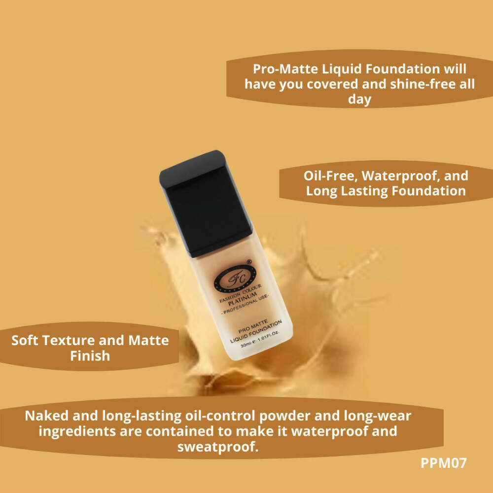 Fashion Colour Pro Matte Liquid Foundation-Sand (Banana Shade)