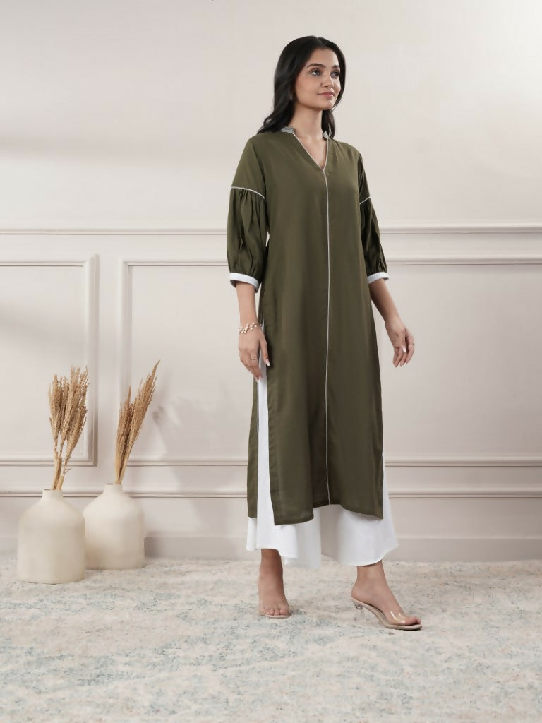 Joban Fashion Women's Khakhi V - Neck Dress