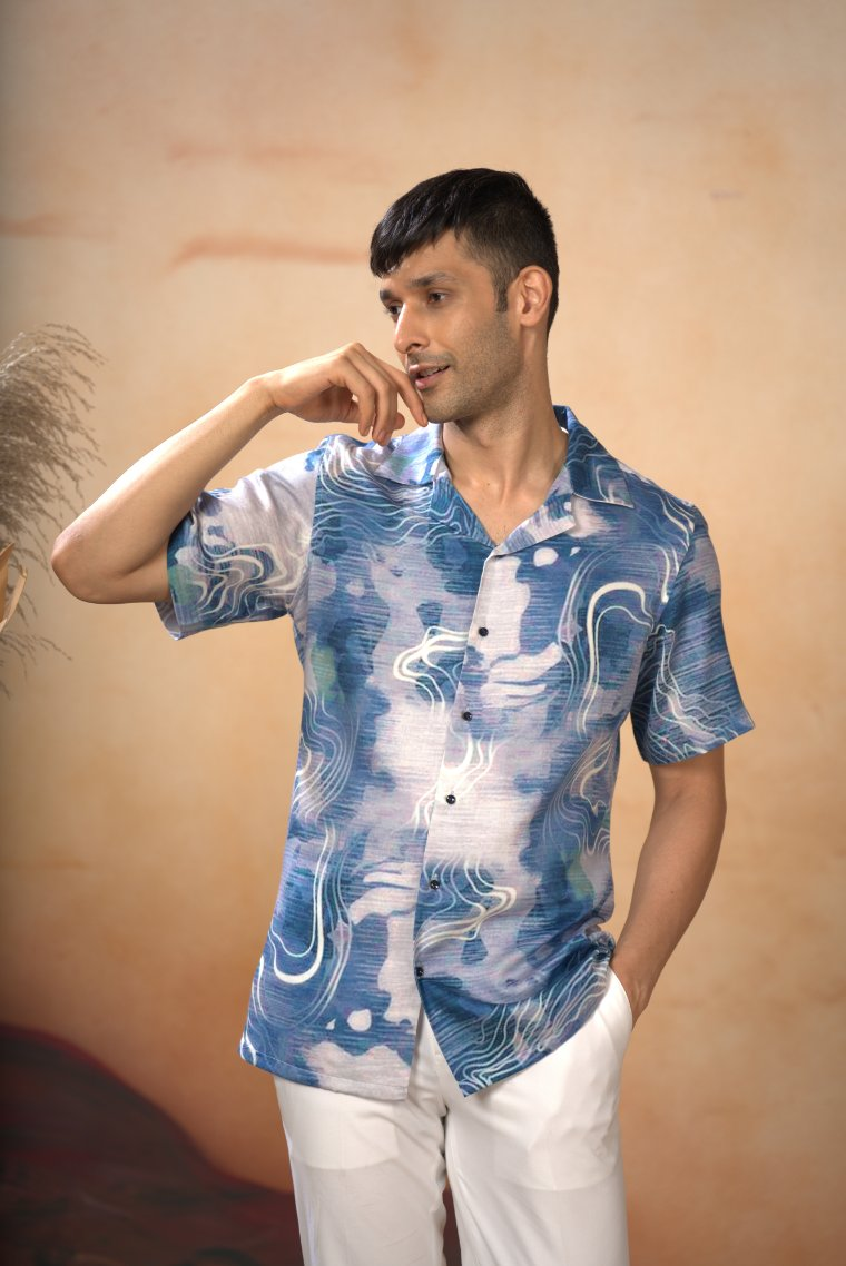 Marble Print Shirt by Hilo Design