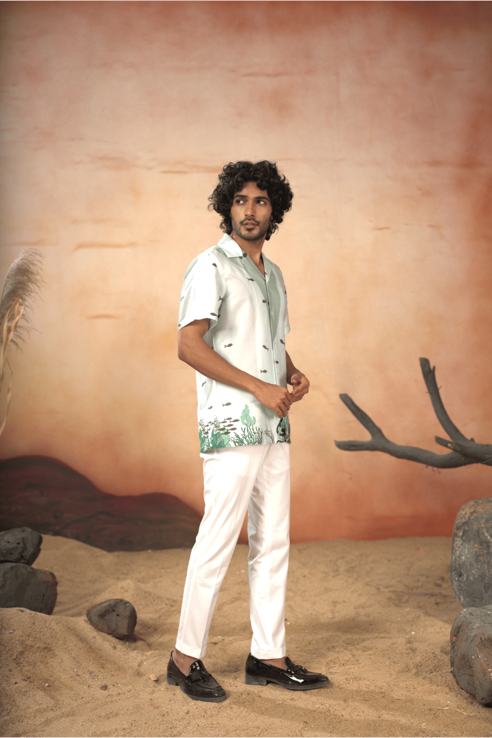 Seabed Serenity Cotton Satin Shirt by Hilo Design
