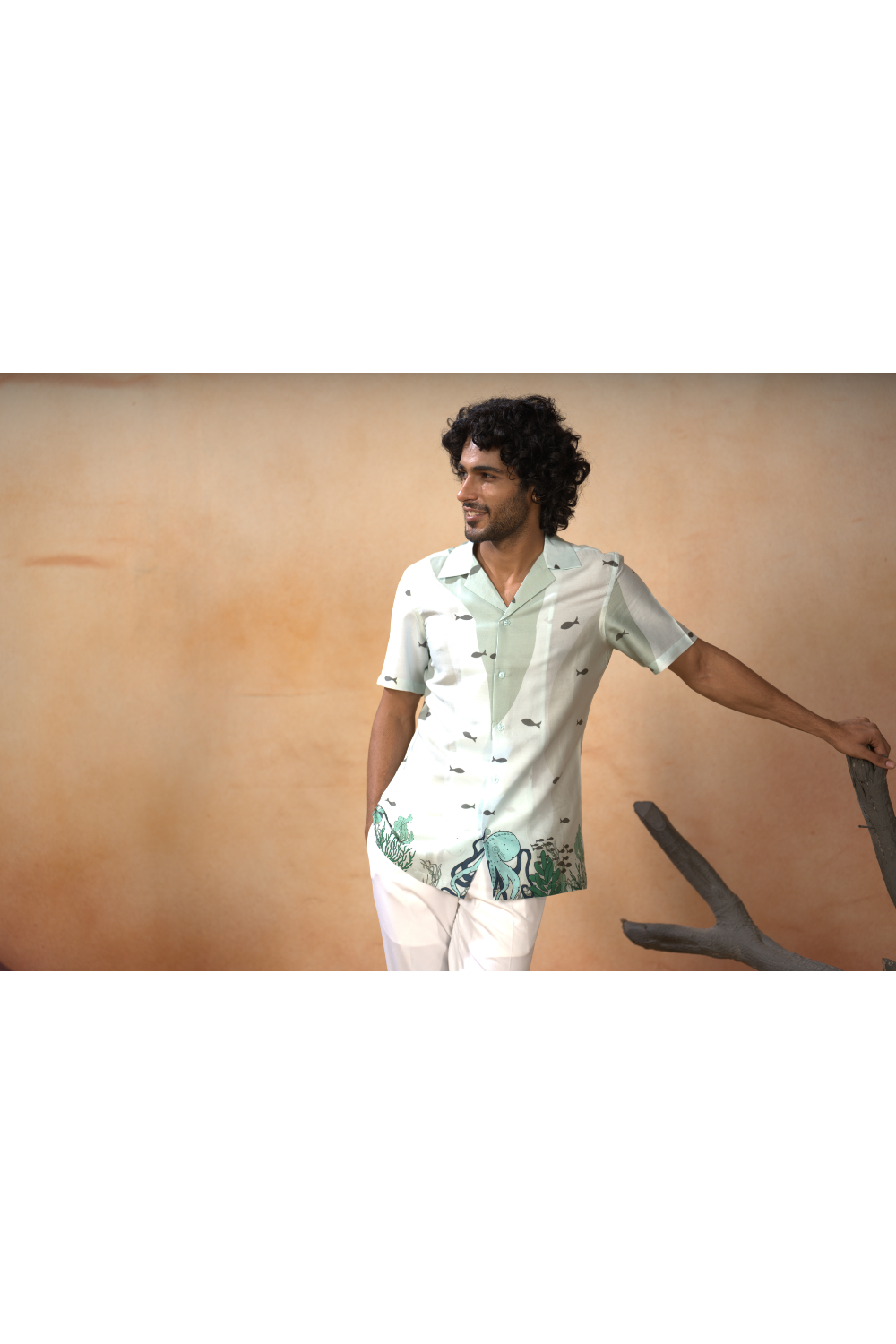 Seabed Serenity Cotton Satin Shirt by Hilo Design