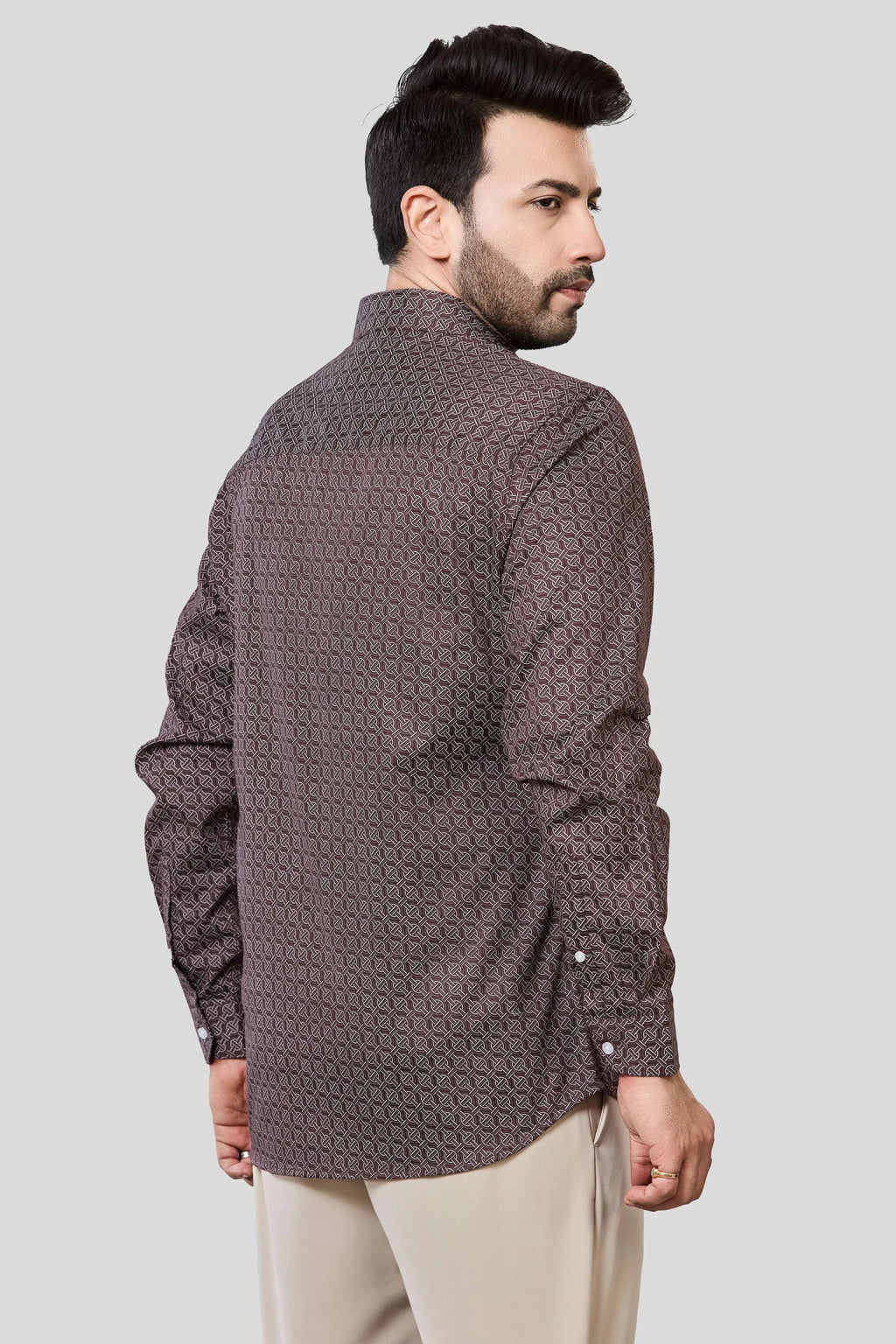 Jonesburg Men's Printed Slim Fit Formal Shirt