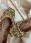 Desi Colour Women Indian Ethnic Footwear-Gold Lines Dabka