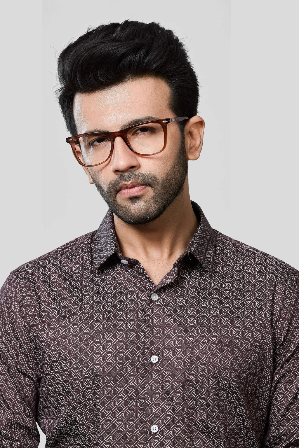 Jonesburg Men's Printed Slim Fit Formal Shirt