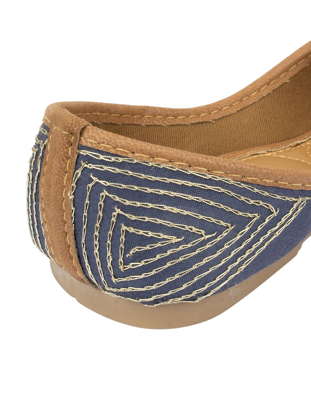 Desi Colour Women Indian Ethnic Footwear-NAVY Blue Criss Cross 1